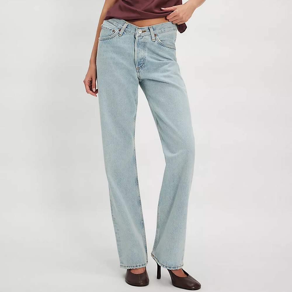 NEW Agolde V Waist Kelly Jeans in Replica Blue